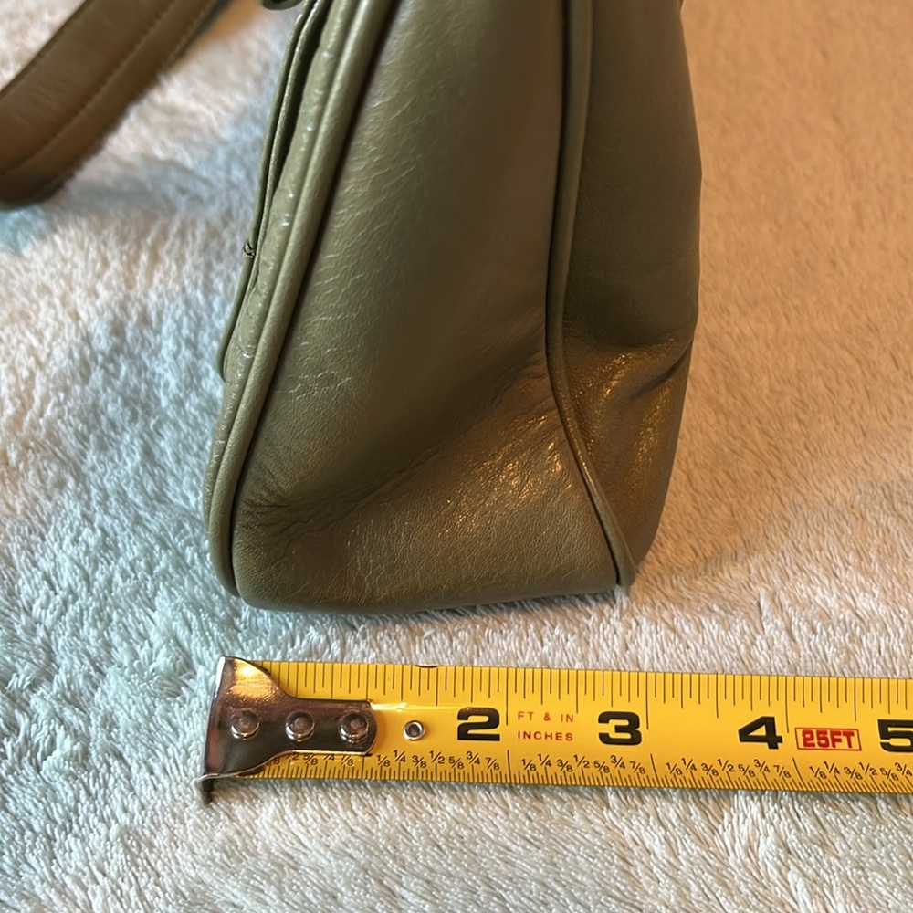 Anne Klein Leather Purse Shoulder Bag Army Olive Green - Picture 9 of 13